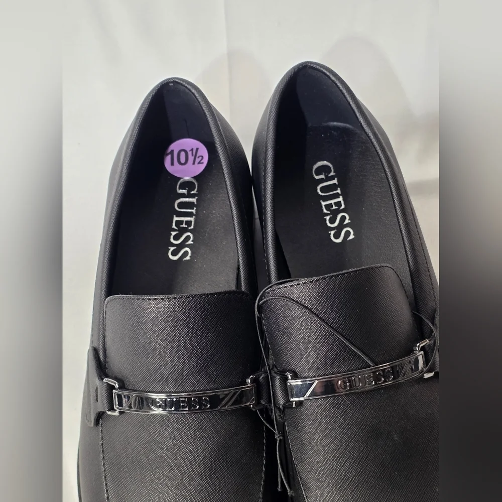 Guess Handy Dress Textured Black Slip-On Loafers Mens Size 10.5